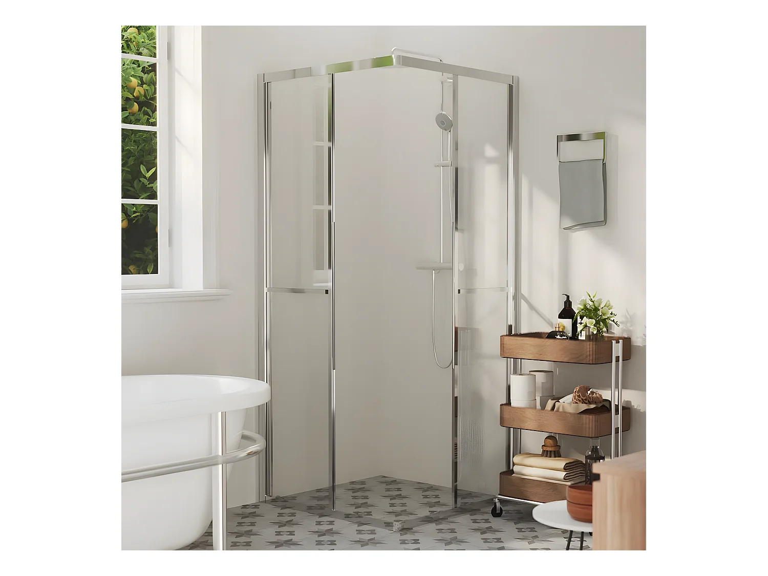 Paroi de douche ESG 80x80x180 cm -ASAF35741