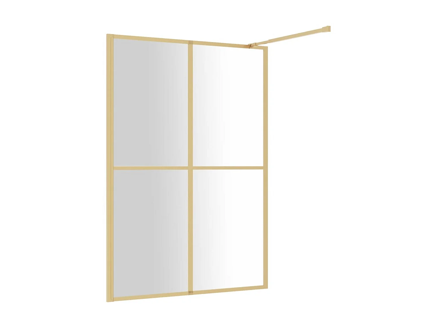 Divisória de chuveiro 140x195 cm vidro transparente ESG dourado PT604164