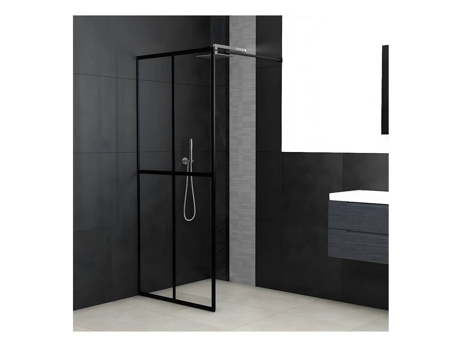 Paroi de douche Verre trempé transparent 118x190 cm WVGQ1190