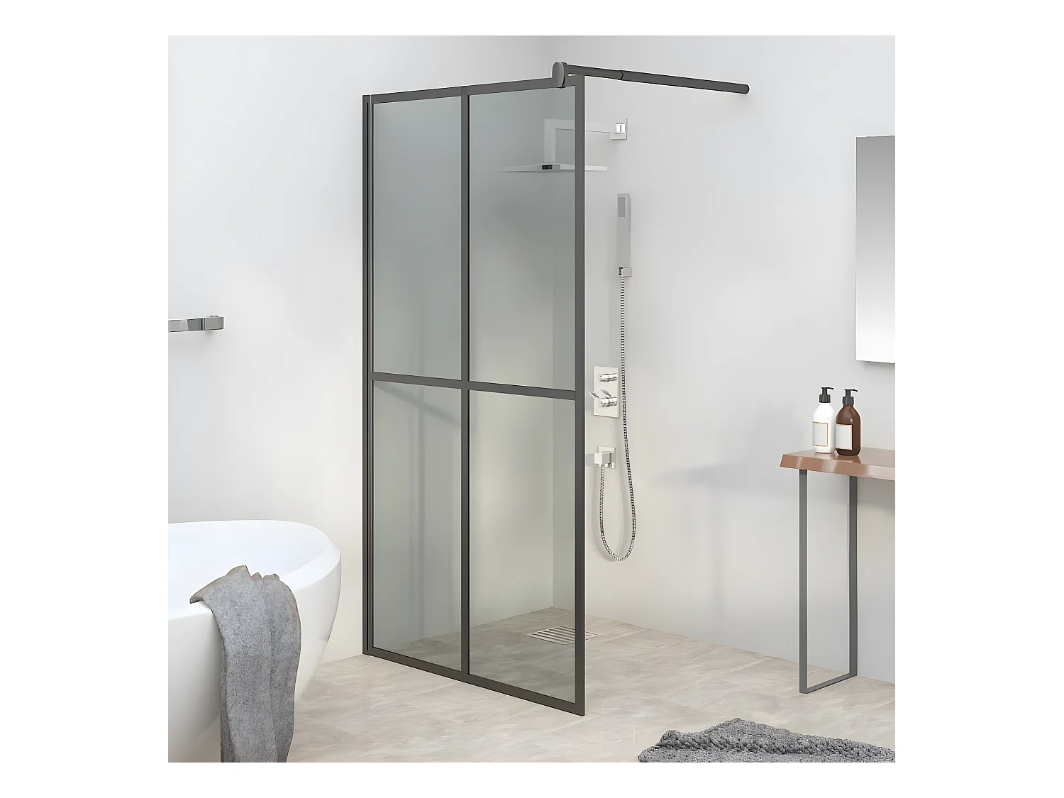 Paroi de douche 100x195 cm Verre trempé foncé WVGQ9440