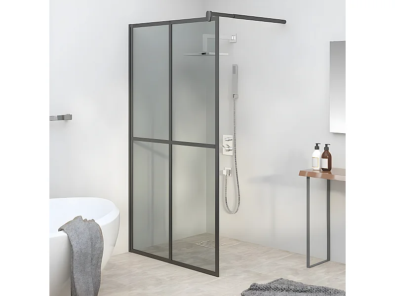 Paroi de douche 100x195 cm Verre trempé foncé WVGQ9440