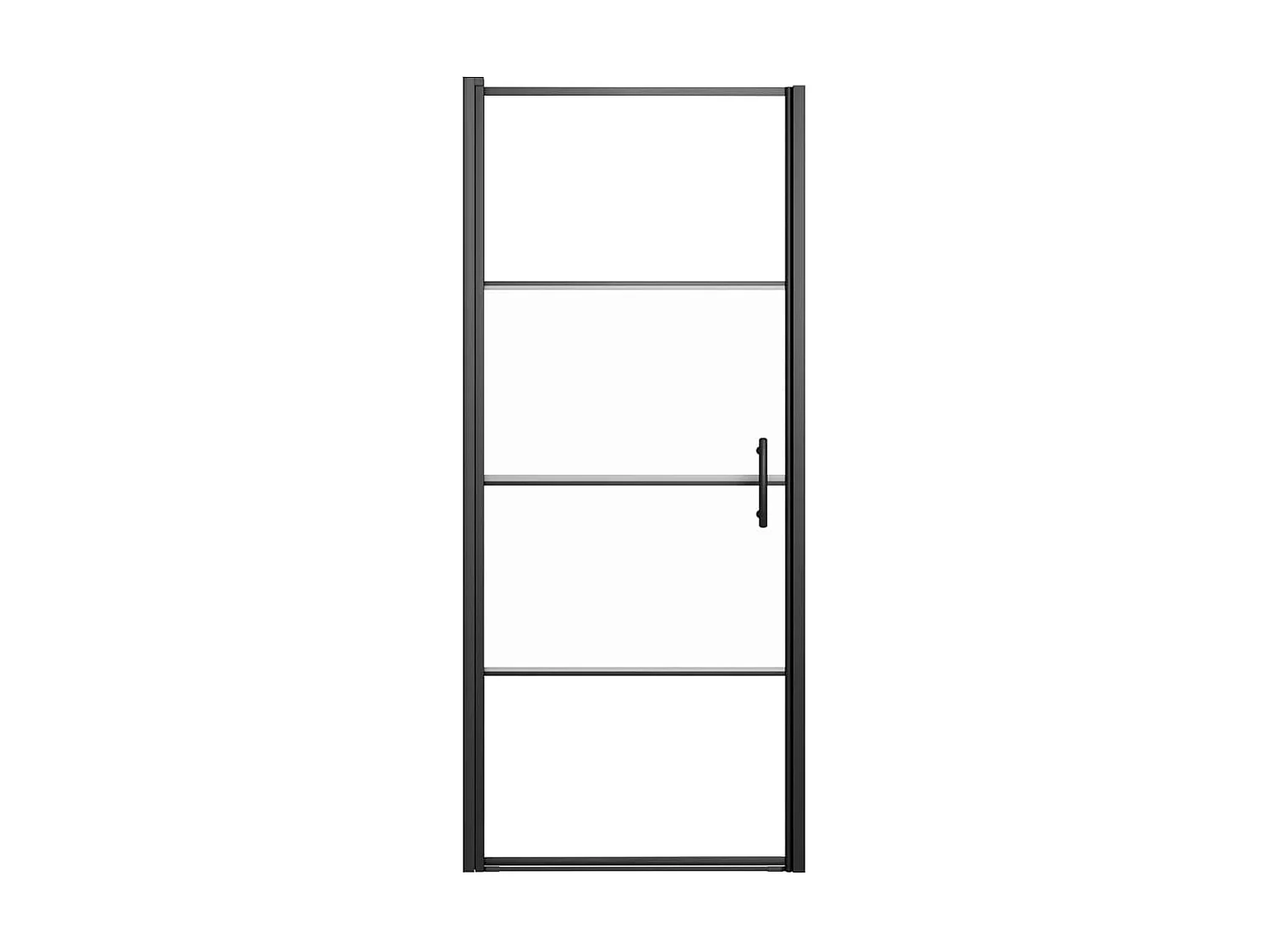 Porta de chuveiro meio vidro fosco temperado 91x195 cm preto PT680722