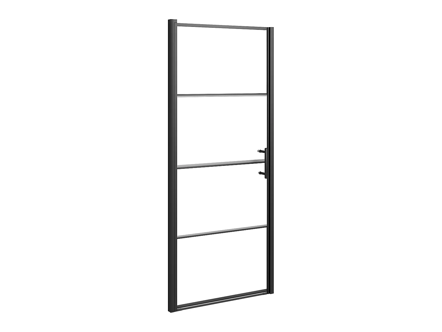 Mampara de ducha vidrio semiesmerilado negro 91x195 cm ES66436