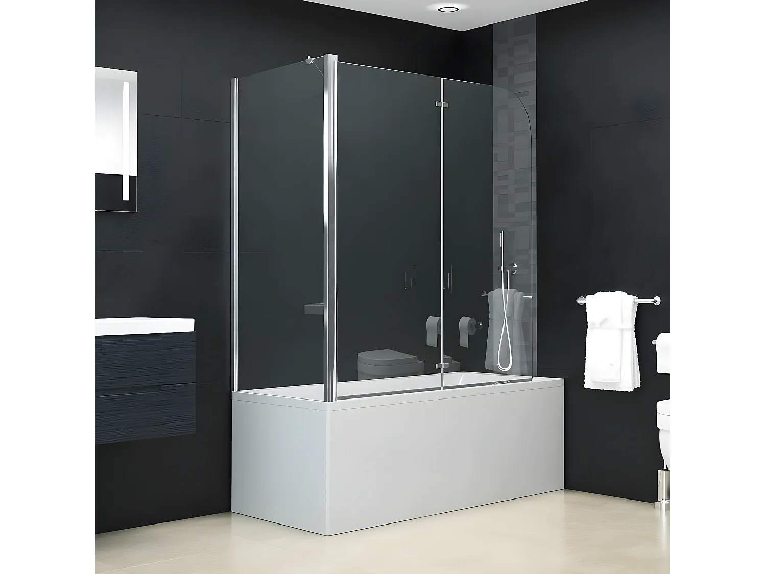 Paroi de douche pliante ESG 120x68x130 cm  WVGQ6342
