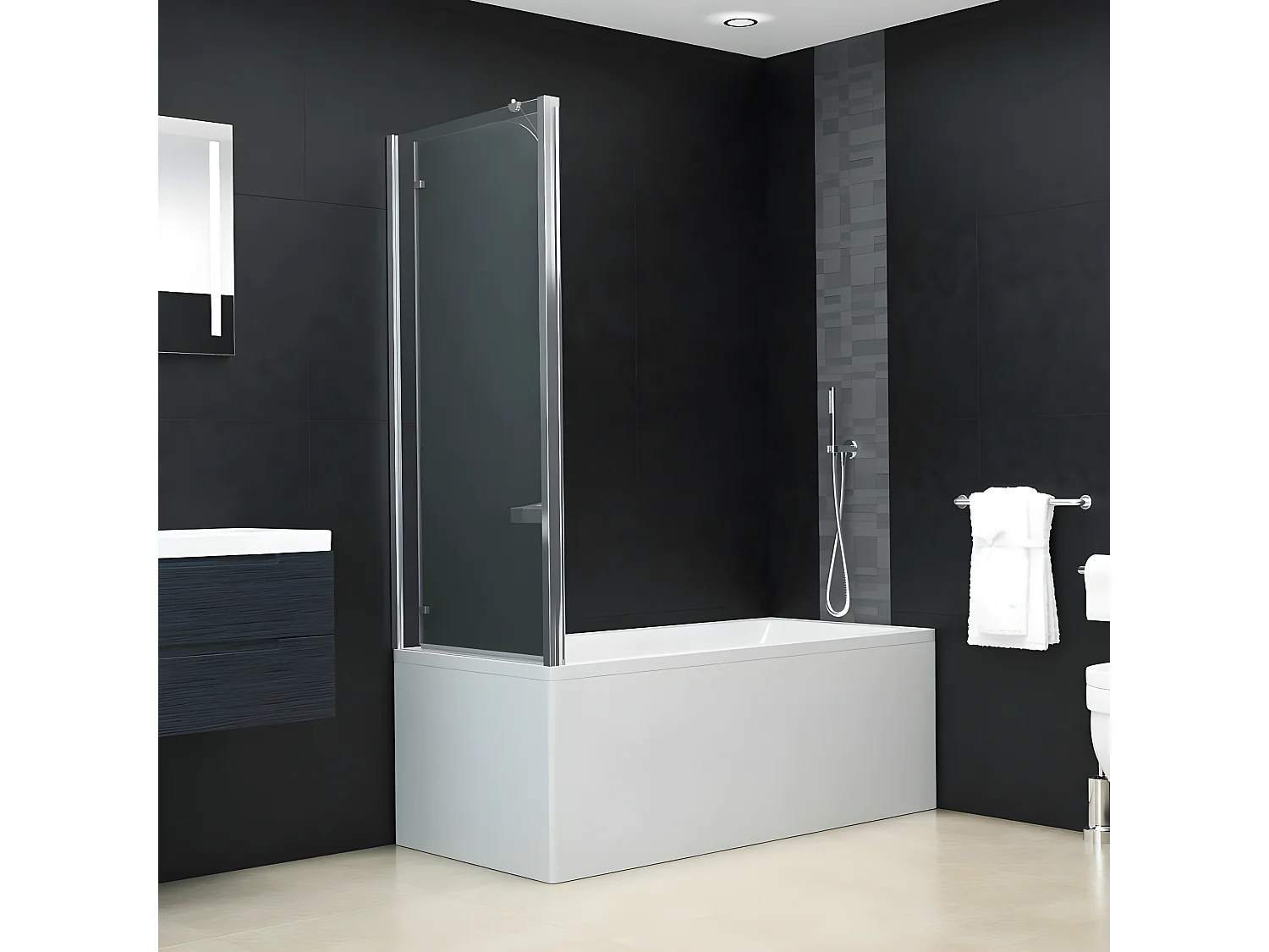 Paroi de douche pliante ESG 120x68x130 cm  WVGQ6342
