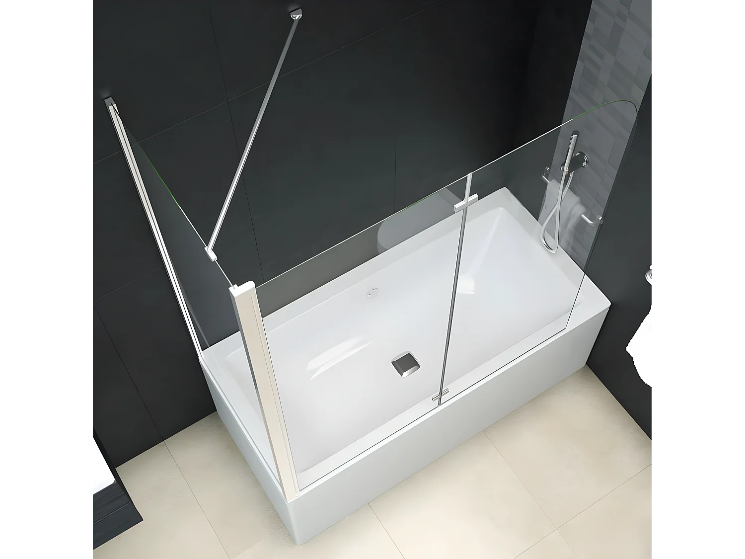 Paroi de douche pliante ESG 120x68x130 cm  WVGQ6342