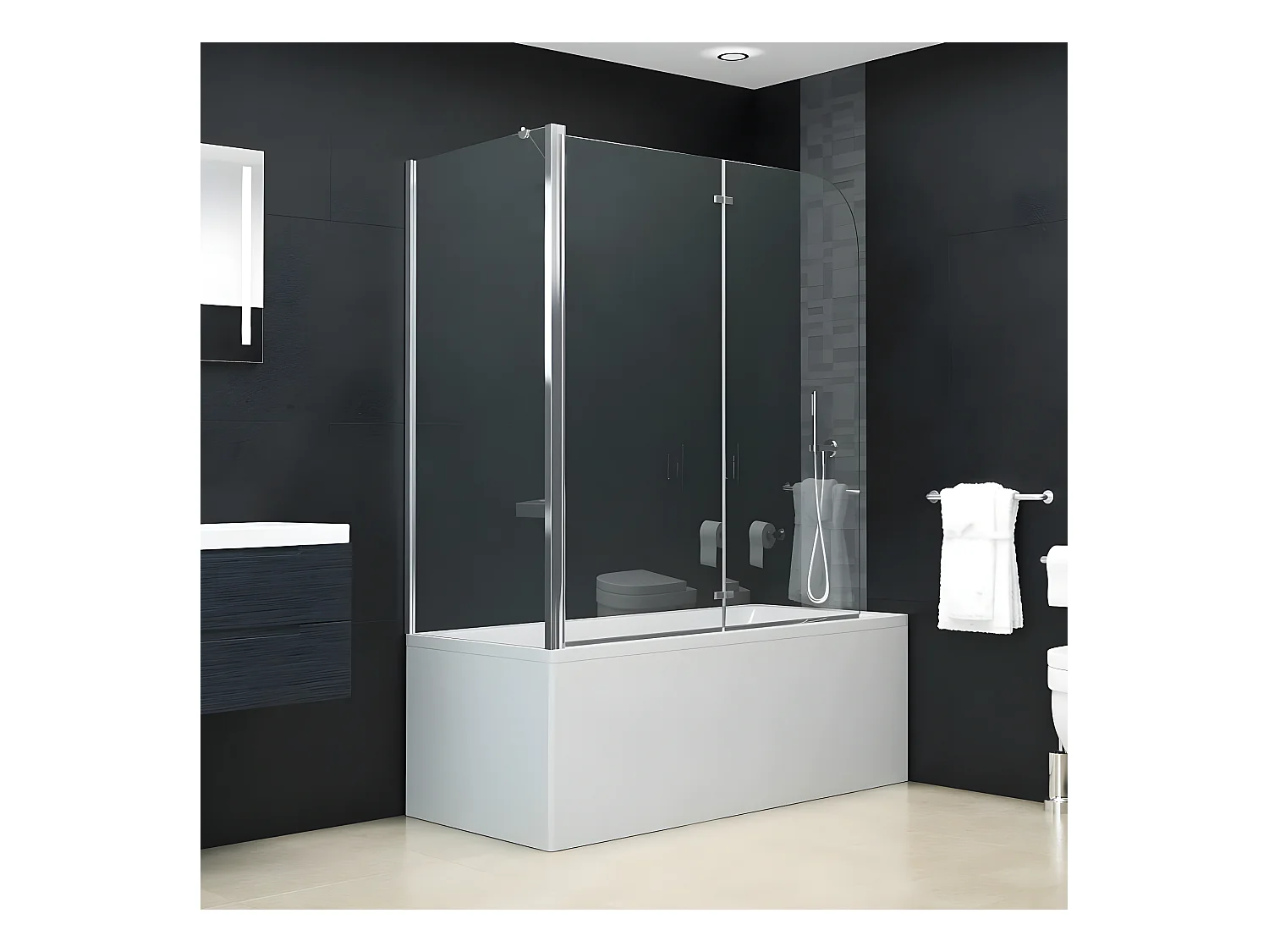 Paroi de douche pliante ESG 120x68x130 cm  WVGQ6342