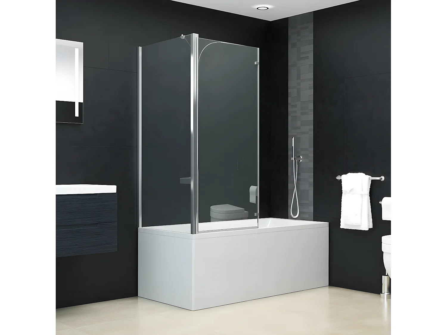 Paroi de douche pliante ESG 120x68x130 cm  WVGQ6342
