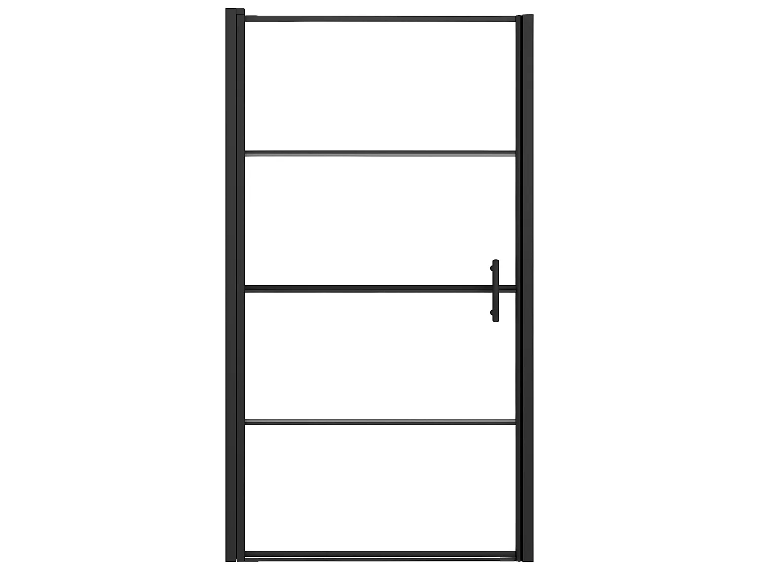 Porta de chuveiro meio vidro fosco temperado 100x178 cm preto PT356501