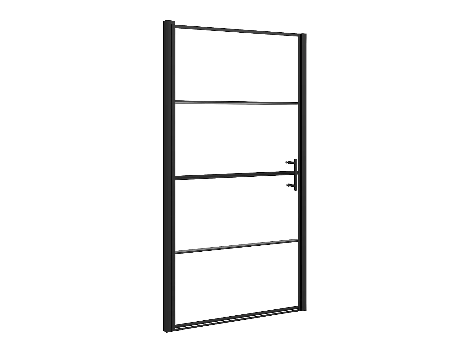 Mampara de ducha vidrio semiesmerilado negro 100x178 cm ES66449