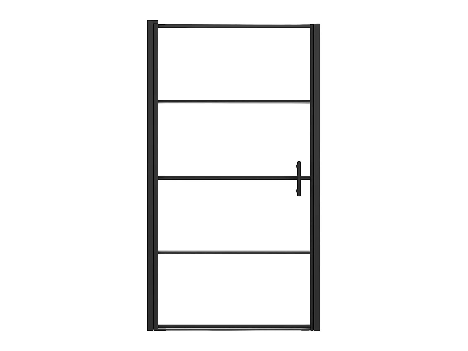 Mampara de ducha vidrio semiesmerilado negro 100x178 cm ES66449