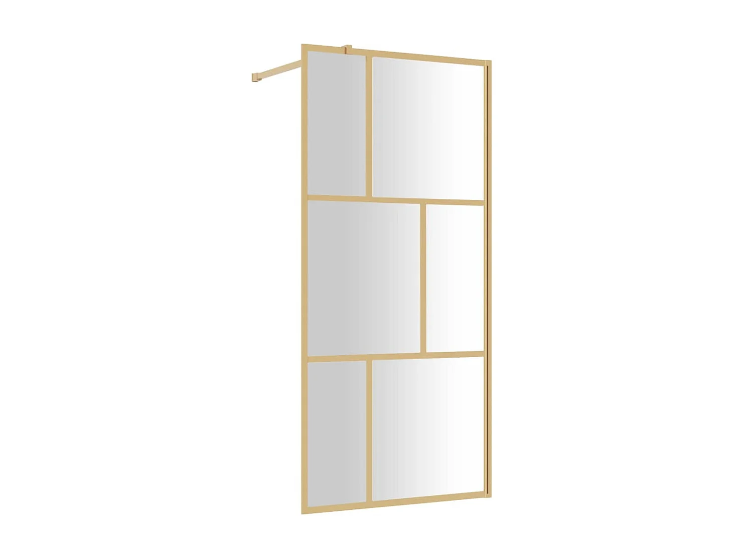 Mampara de ducha vidrio transparente ESG dorado 90x195cm ES66446
