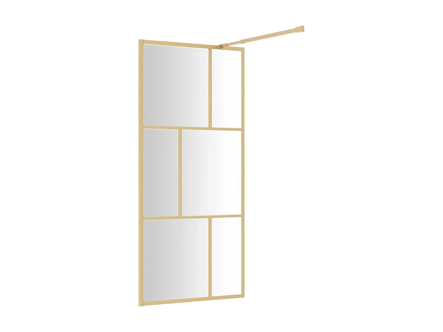 Divisória de chuveiro 90x195 cm vidro transparente ESG dourado PT803247