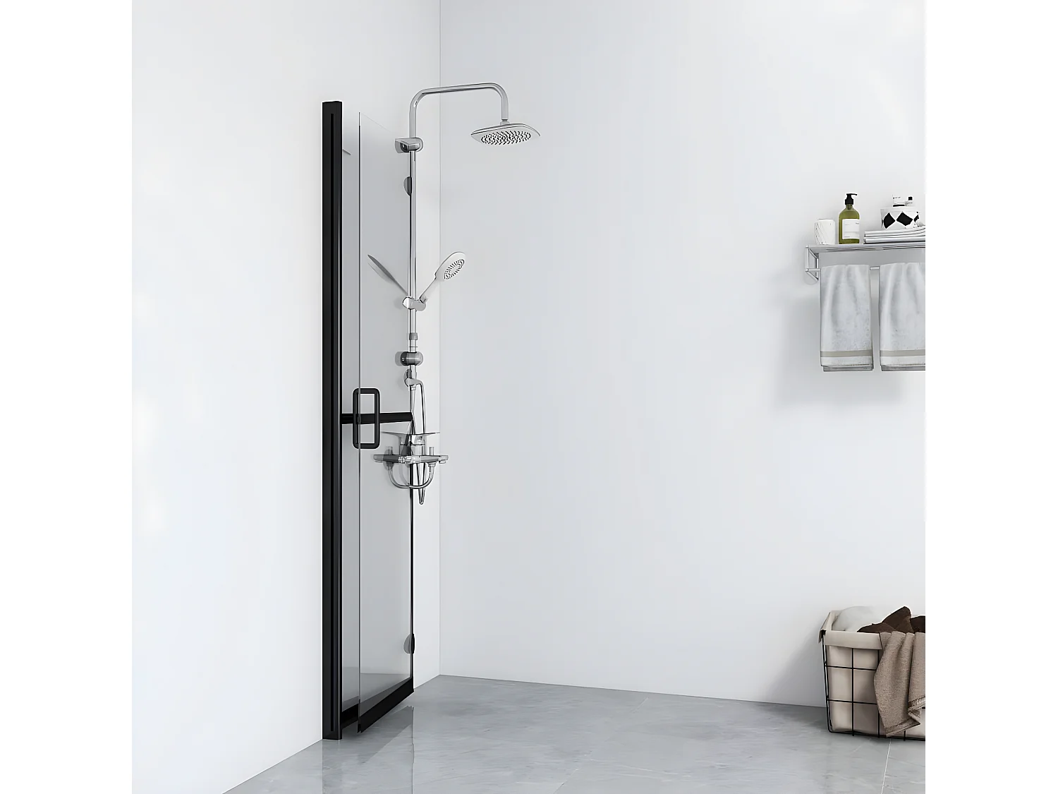 Mampara de ducha plegable vidrio ESG transparente 70x190 cm ES66386