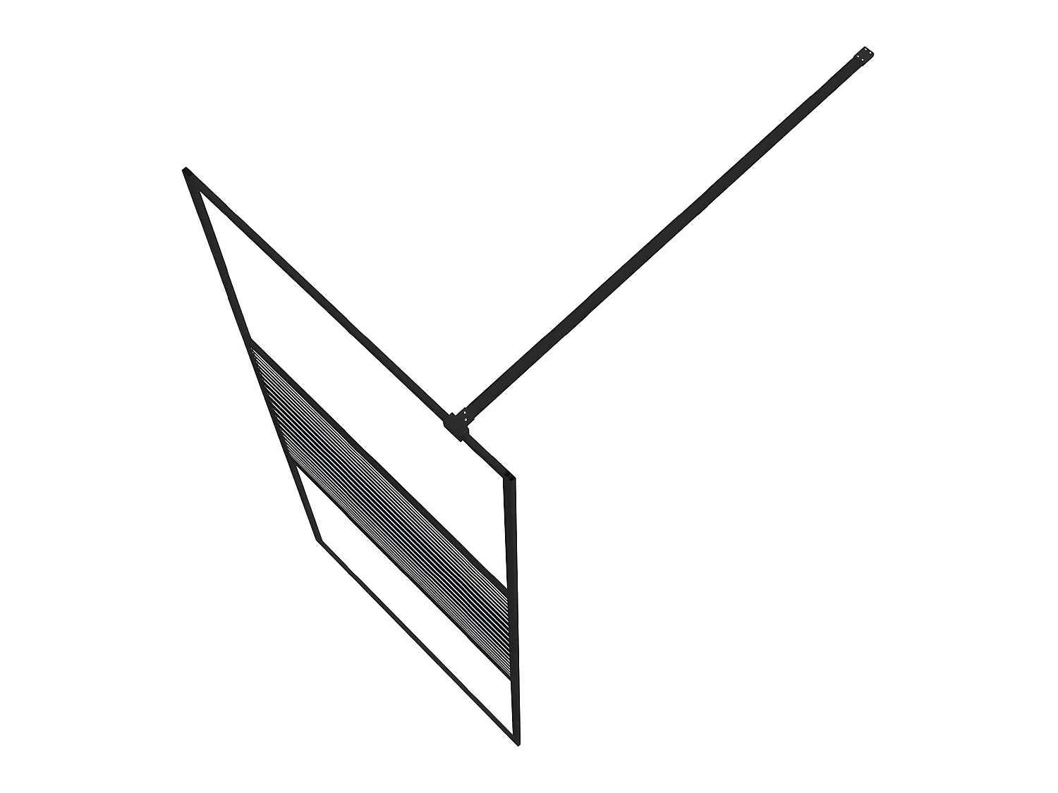 Mampara de ducha vidrio ESG transparente negro 80x195 cm ES66285