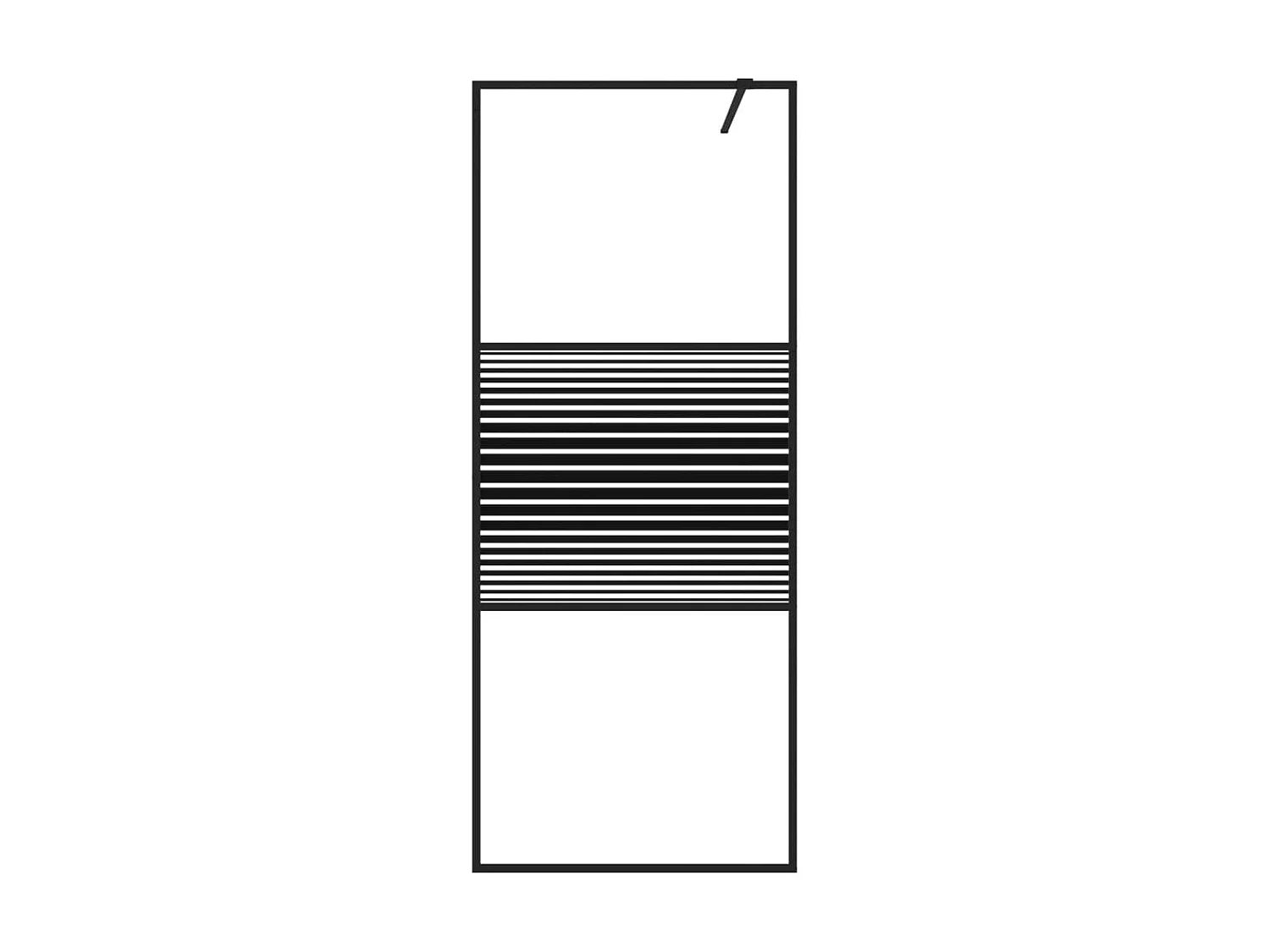 Divisória de chuveiro vidro transparente ESG 80x195 cm preto PT797845