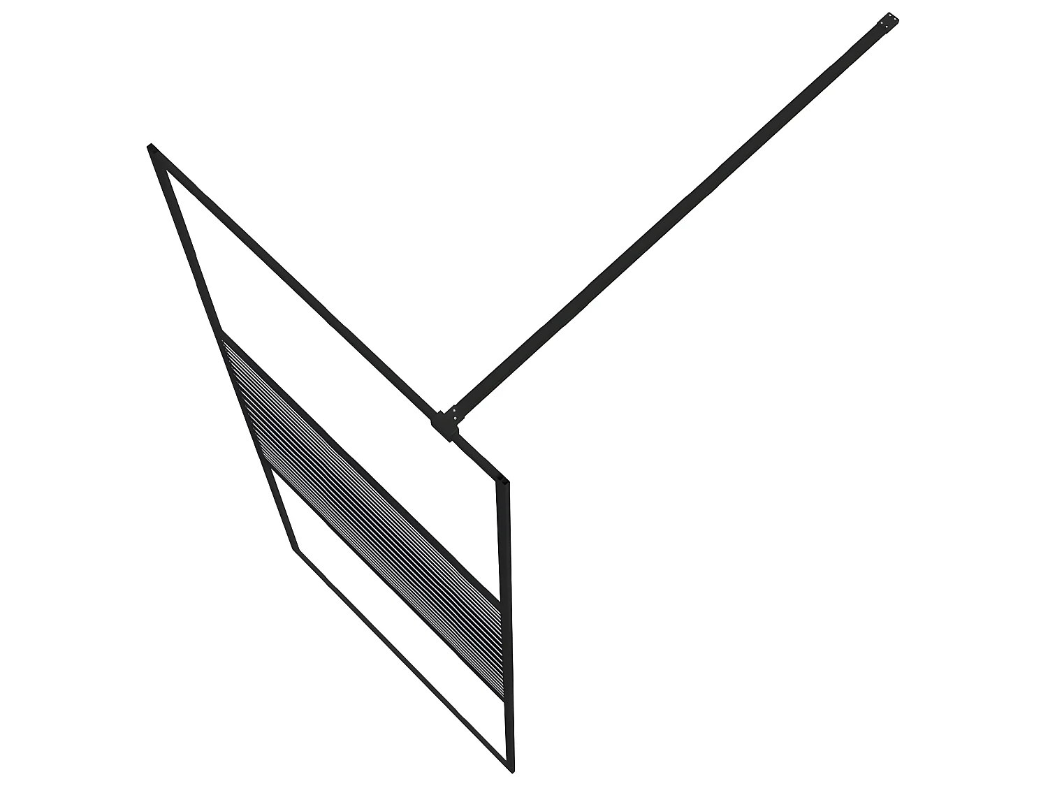 Divisória de chuveiro vidro transparente ESG 80x195 cm preto PT797845