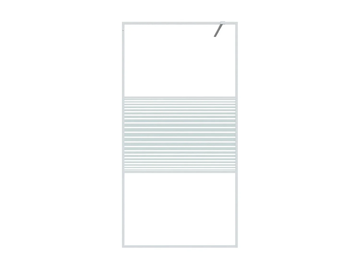 Divisória de chuveiro branco 100x195 cm vidro ESG transparente PT362883