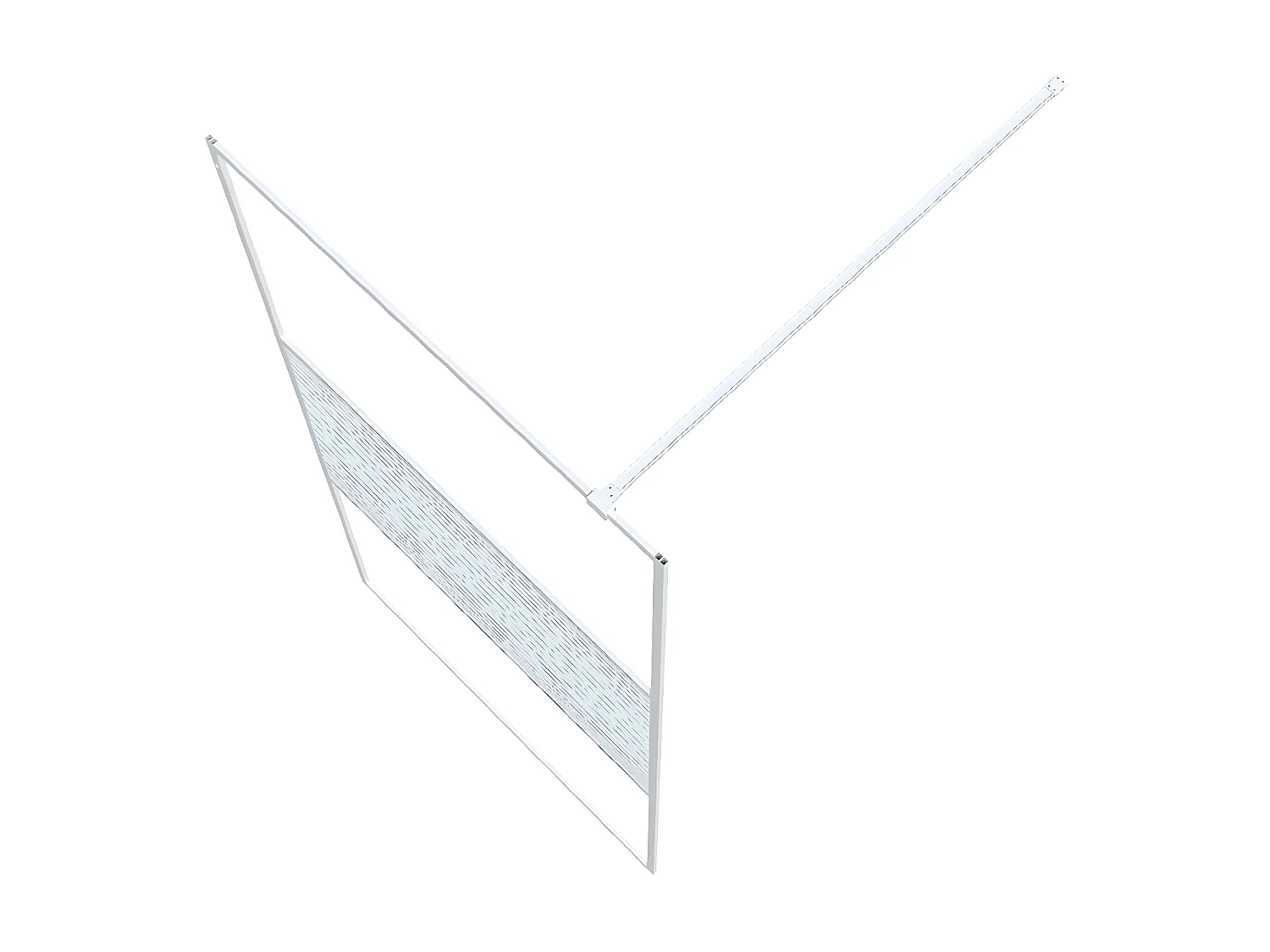 Divisória de chuveiro branco 100x195 cm vidro ESG transparente PT362883