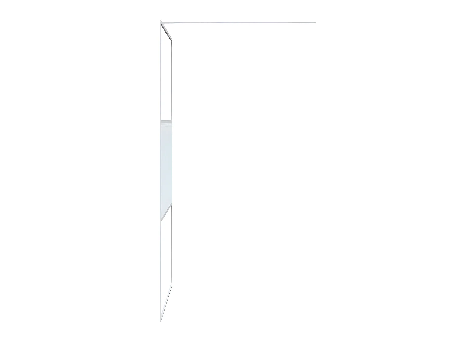 Mampara de ducha vidrio ESG transparente blanco 100x195 cm ES517188