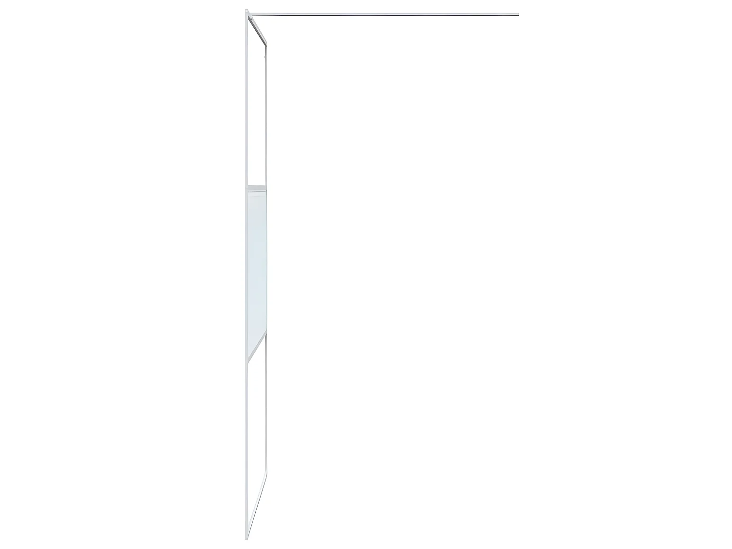 Mampara de ducha vidrio ESG transparente blanco 100x195 cm ES517188