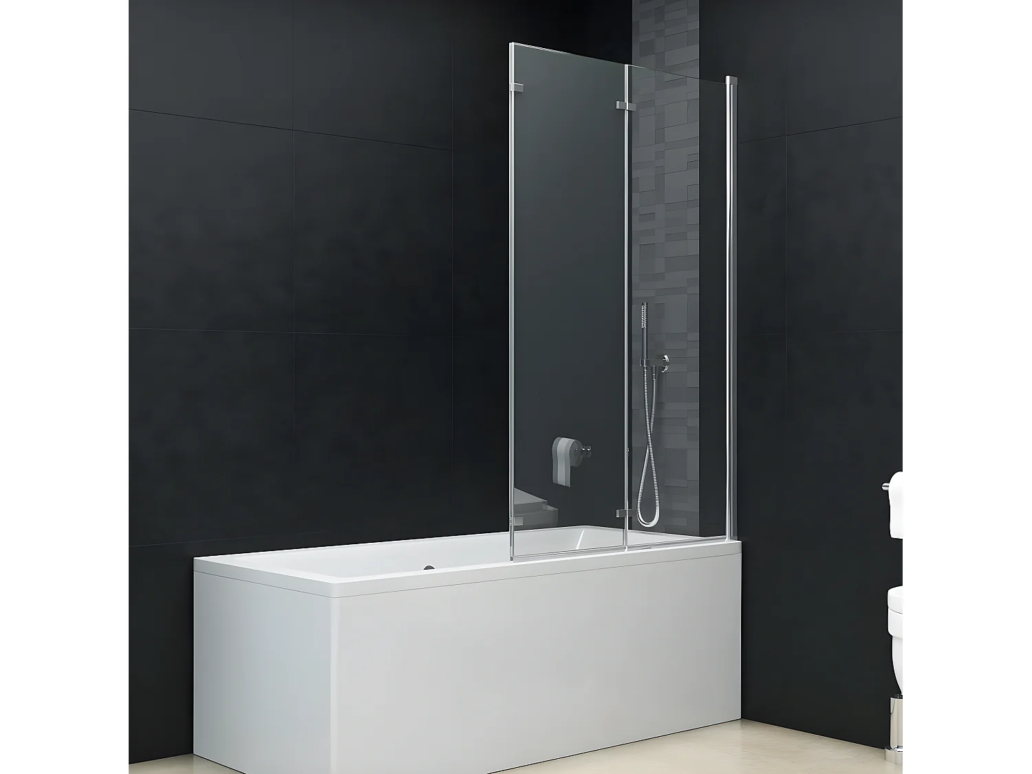 Paroi de douche pliable 3 panneaux ESG 130x138 cm WVGQ1548