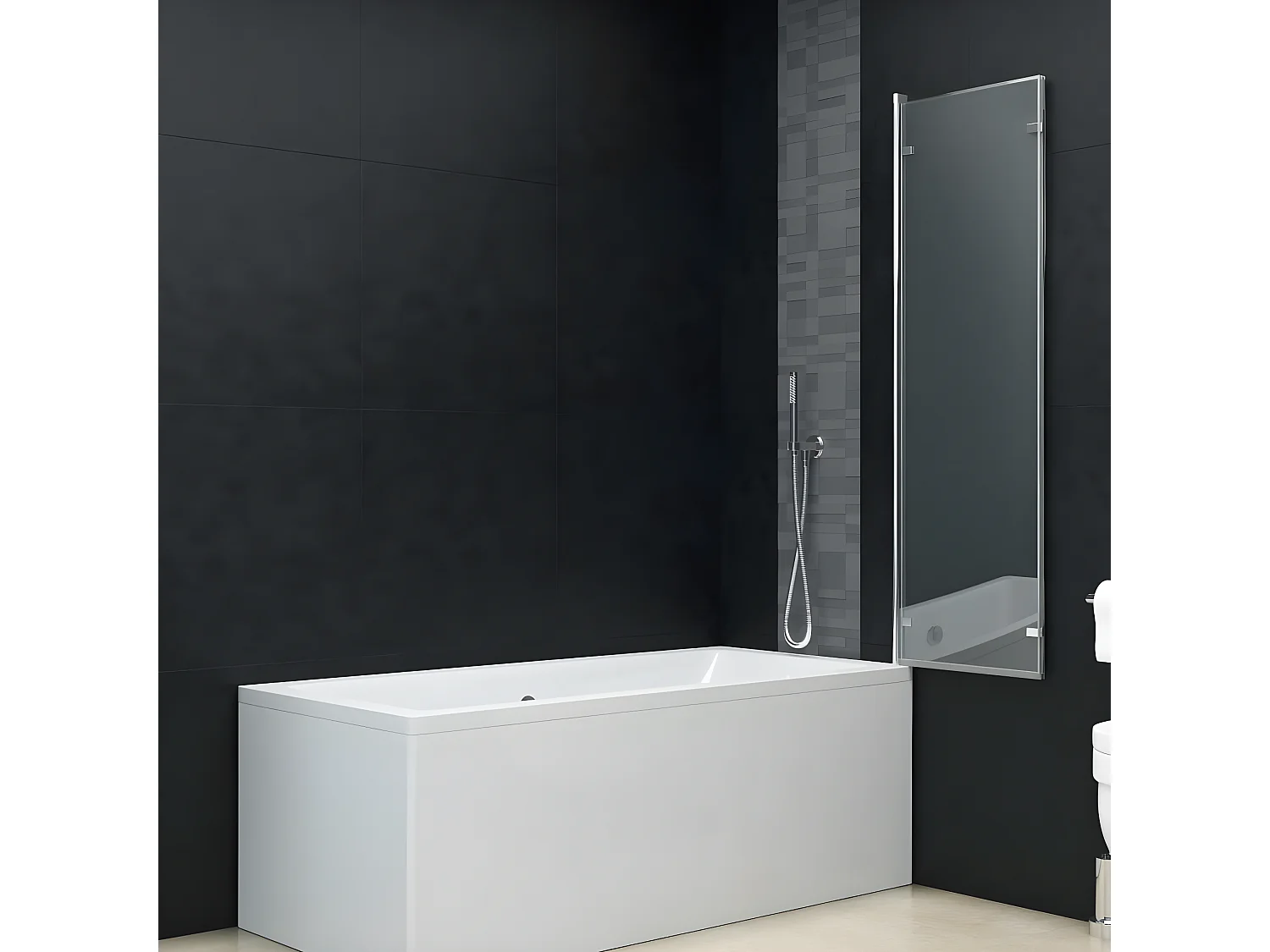 Paroi de douche pliable 3 panneaux ESG 130x138 cm WVGQ1548