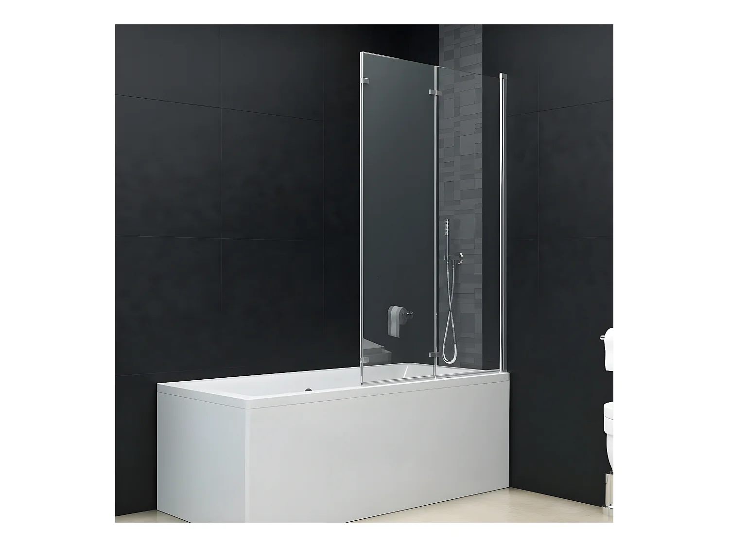 Paroi de douche pliable 3 panneaux ESG 130x138 cm WVGQ1548