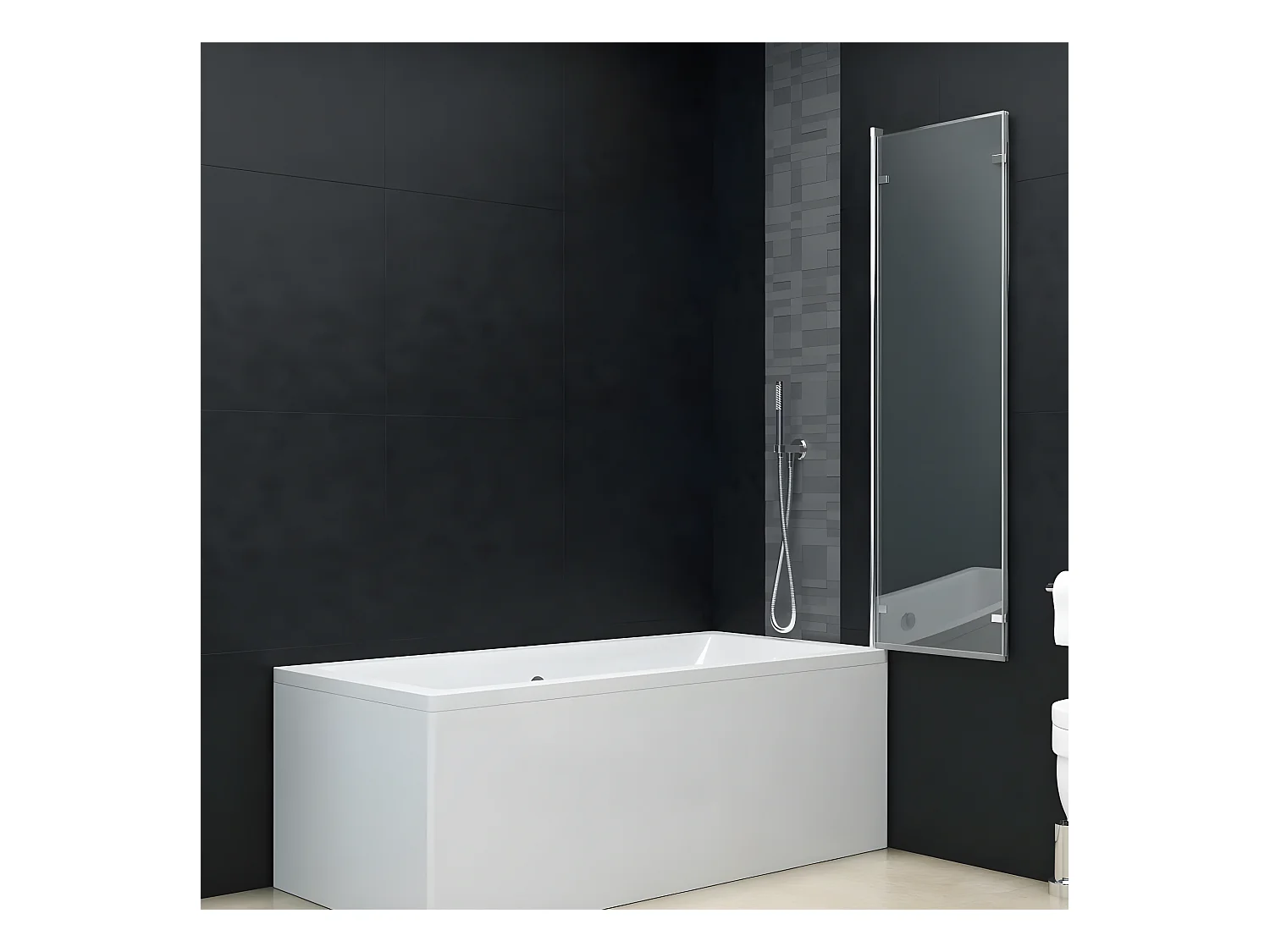 Paroi de douche pliable 3 panneaux ESG 130x138 cm WVGQ1548