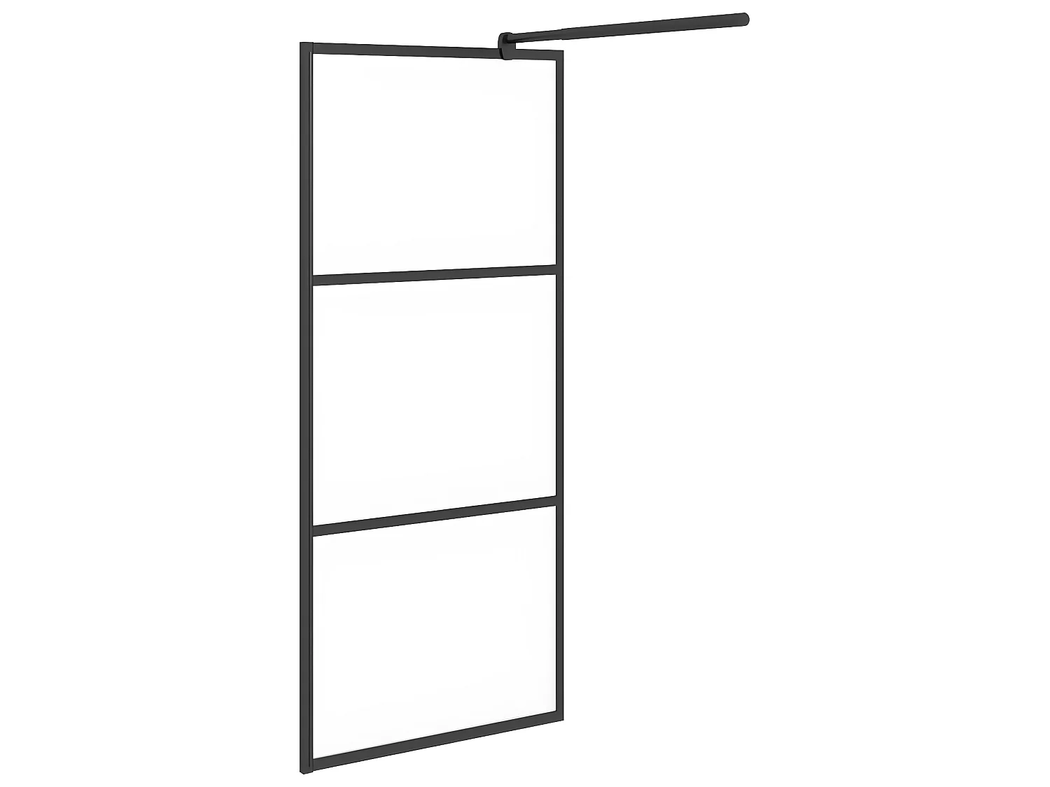 Mampara de ducha accesible vidrio ESG esmerilado negro 90x195cm ES66387