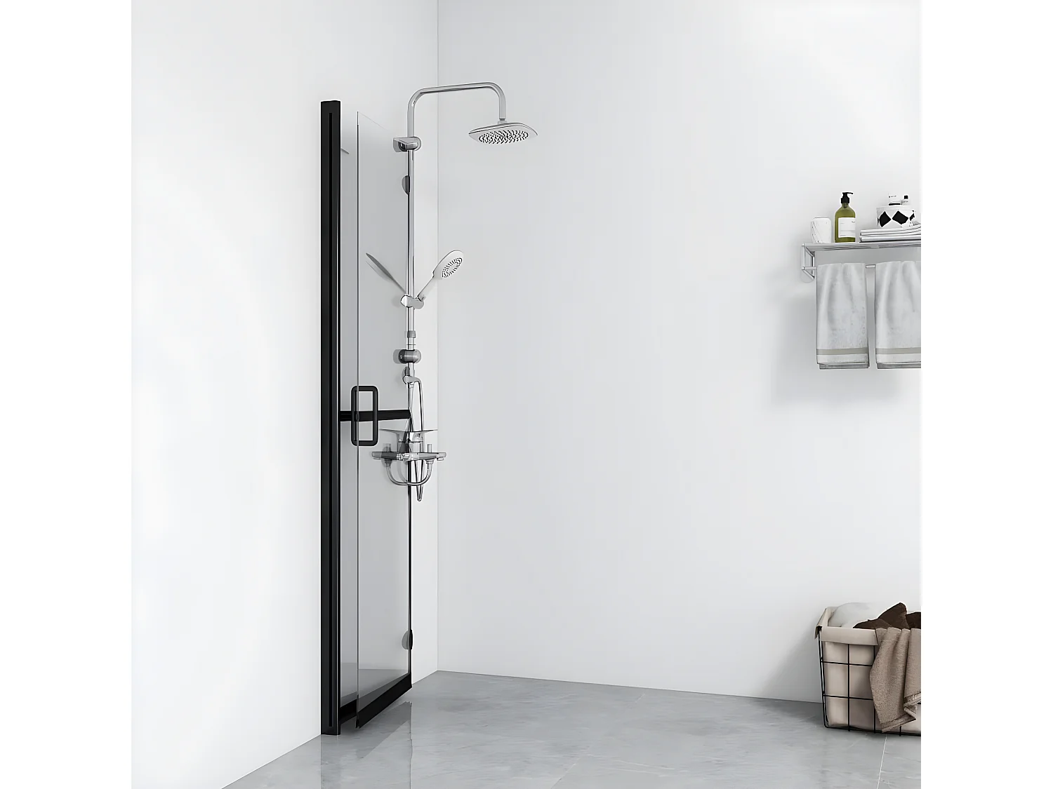 Divisória chuveiro dobrável 100x190 cm vidro transparente ESG PT129410