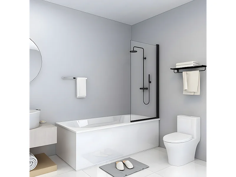 Paroi de douche ESG 68x130 cm Noir WVGQ7944