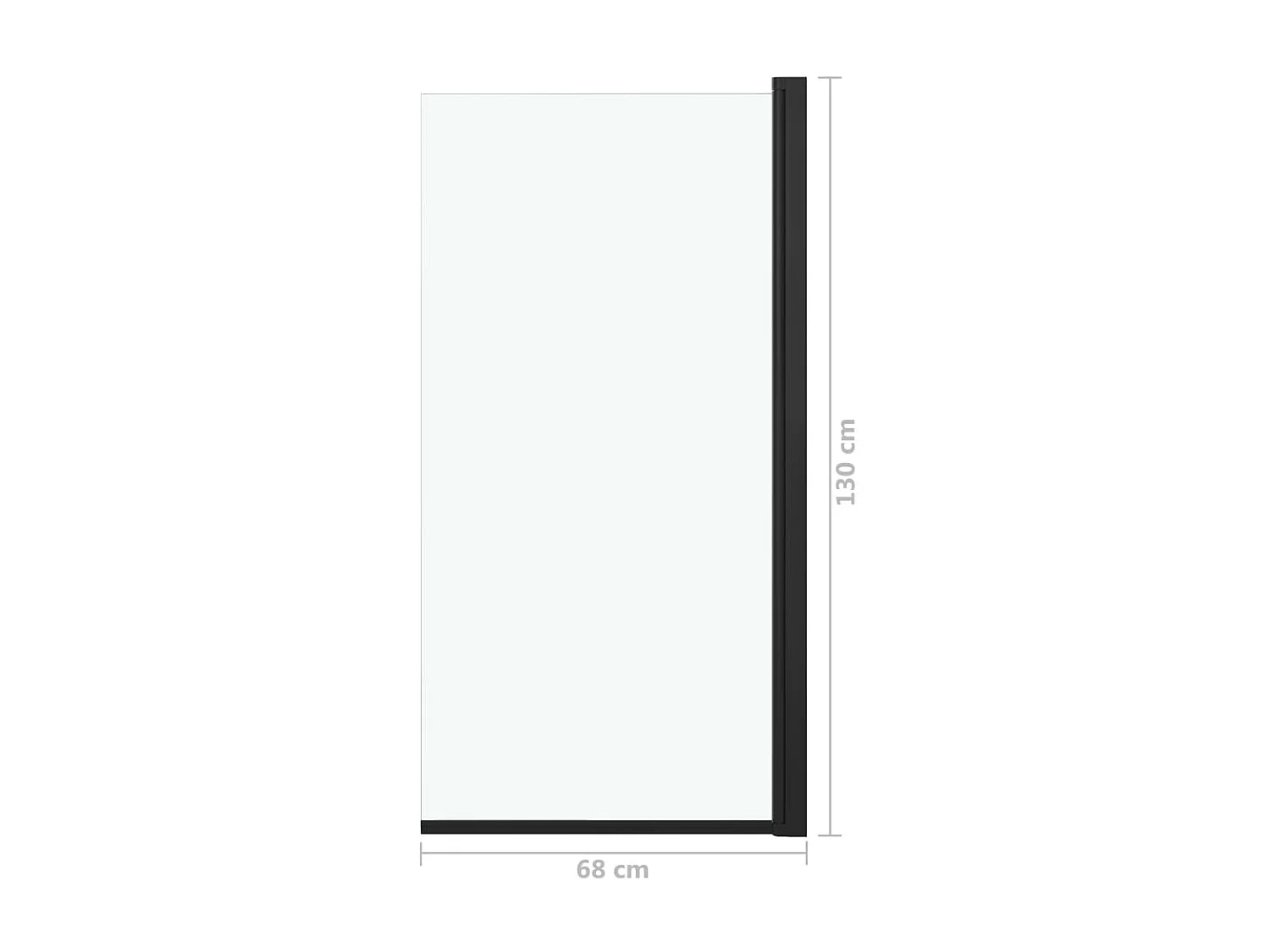 Divisória de chuveiro ESG 68x130 cm preto PT604179
