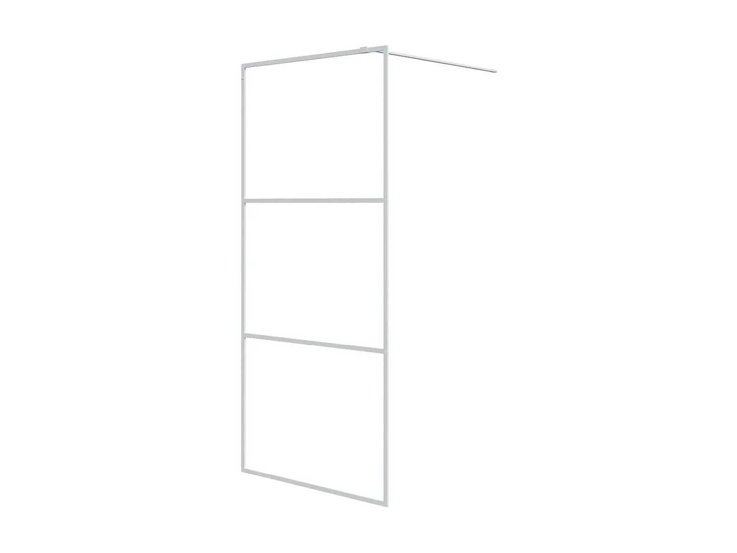 Mampara de ducha vidrio ESG transparente blanco 90x195 cm ES305530