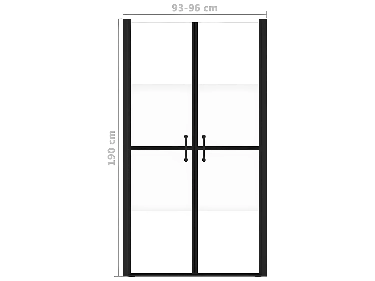 Mampara de ducha ESG medio esmerilado (93-96)x190 cm ES66338