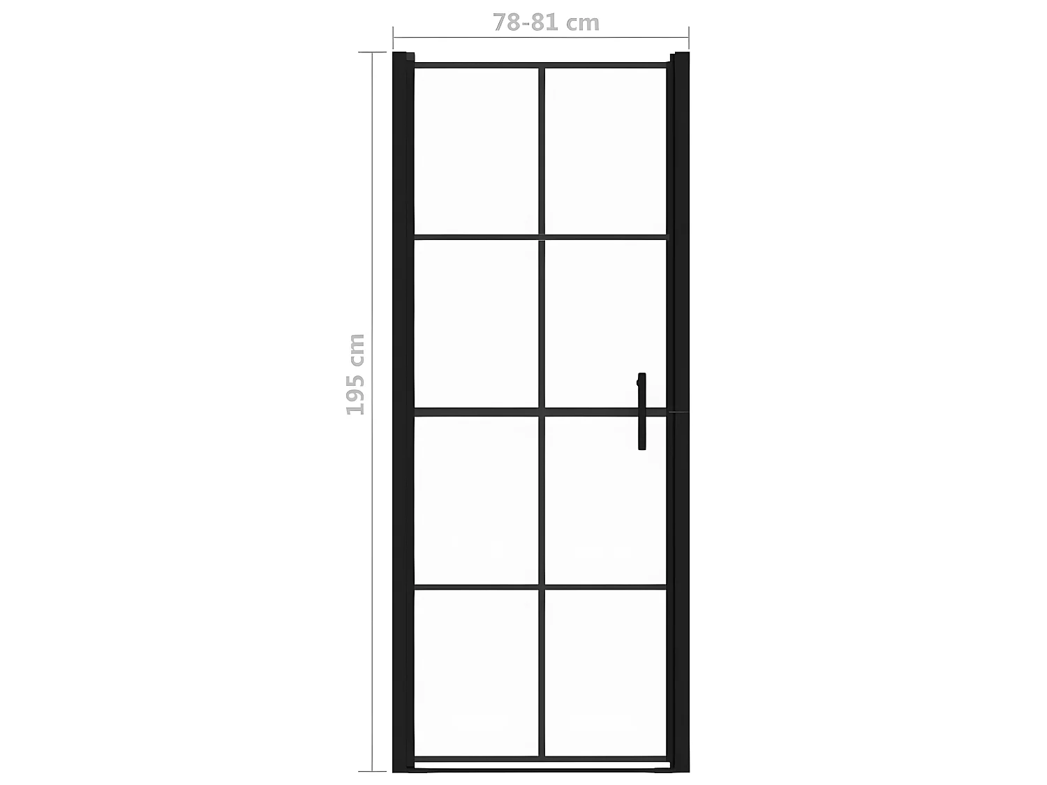 Mamparas de ducha de vidrio templado negro 81x195 cm ES66374