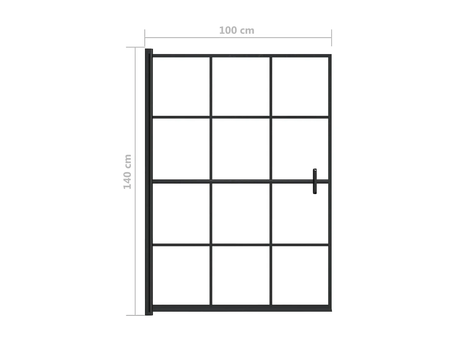 Mampara de ducha ESG negro 100x140 cm ES66261