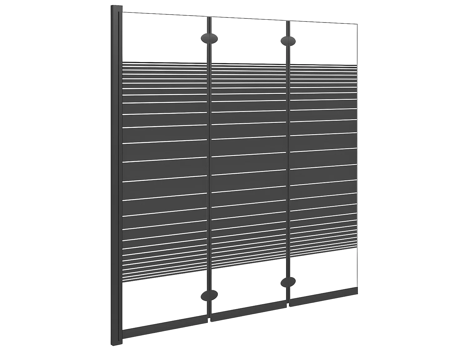 Divisória de chuveiro dobrável 3 painéis 130x130 cm ESG preto PT411275