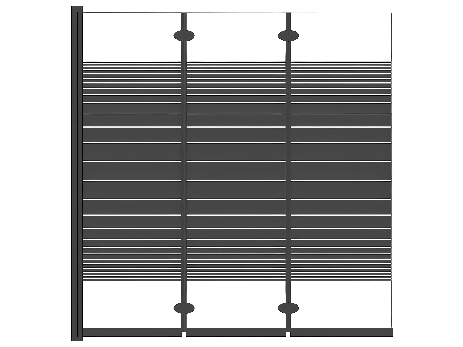 Divisória de chuveiro dobrável 3 painéis 130x130 cm ESG preto PT411275