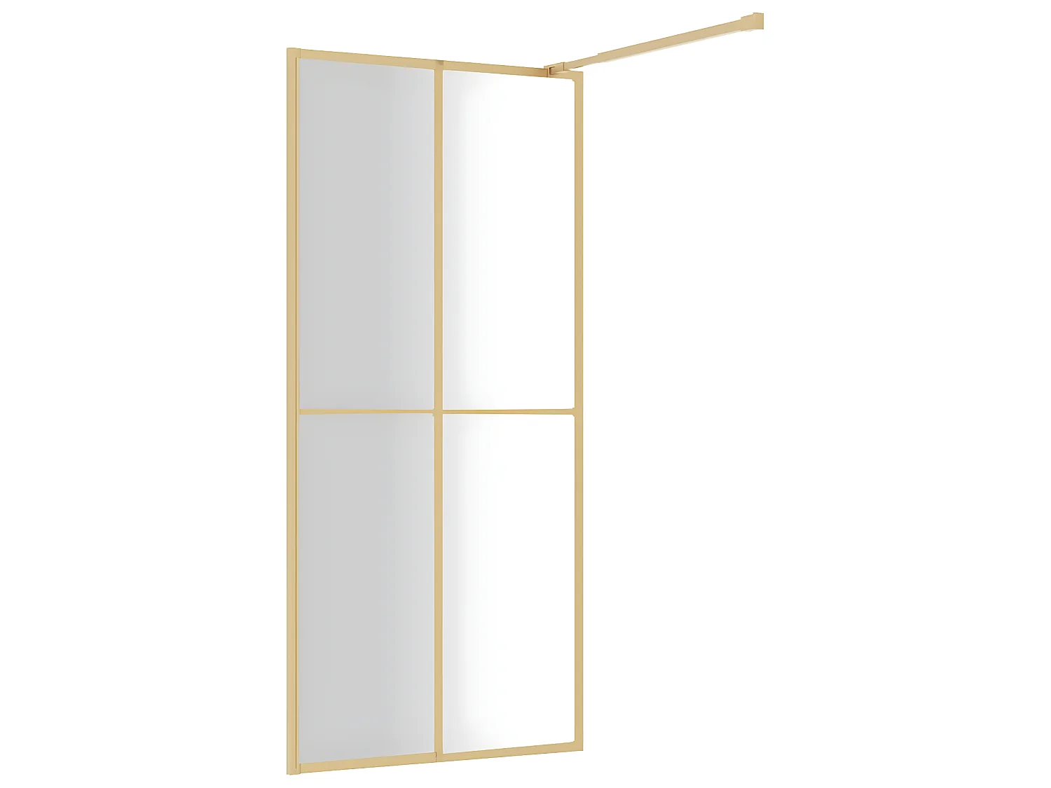 Mampara de ducha vidrio transparente ESG dorado 80x195cm ES66355