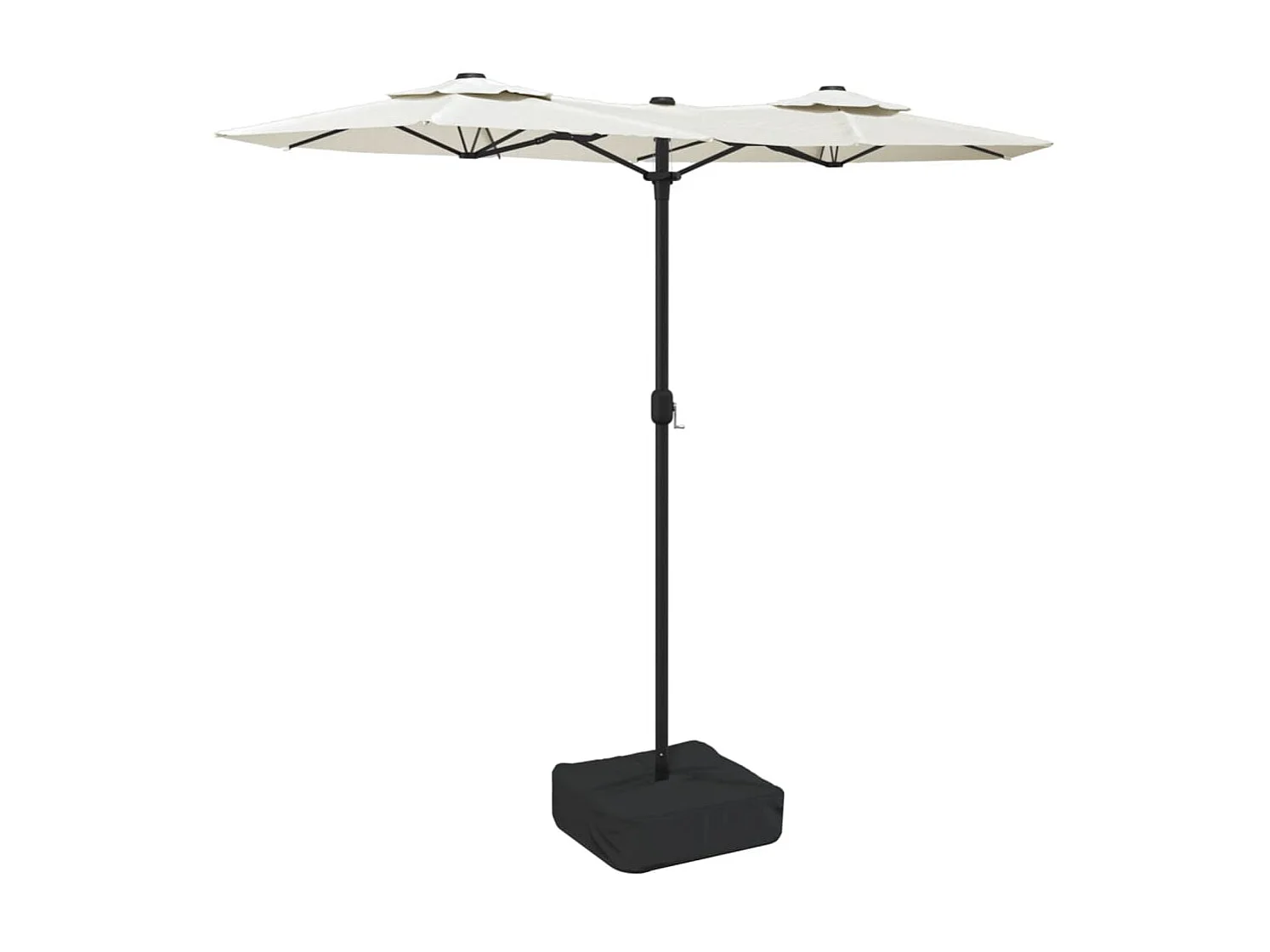 Parasol à double tête avec LED blanc sable 316x240 cm WVGQ1719