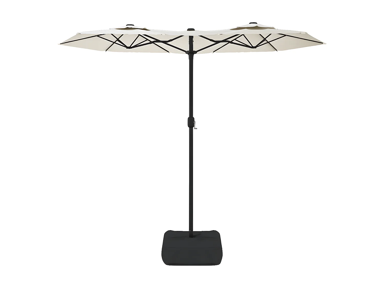 Parasol à double tête avec LED blanc sable 316x240 cm WVGQ1719