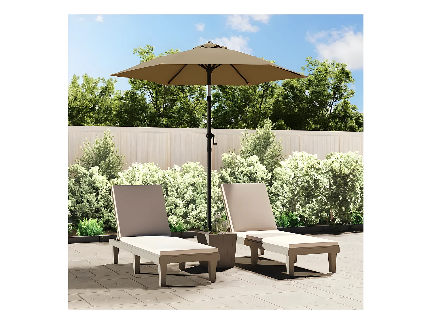 Parasol Taupe 200x224 cm Aluminium WVGQ1025