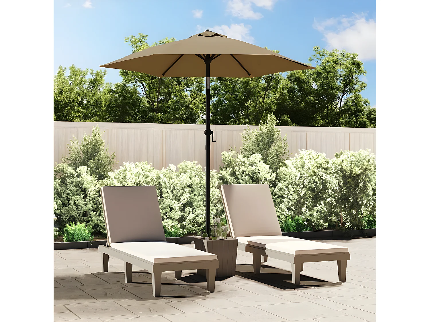 Parasol Taupe 200x224 cm Aluminium WVGQ1025