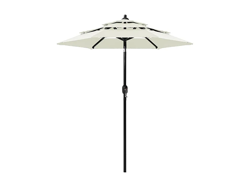 Parasol 3-laags met aluminium paal 2 m zandkleurig NL224827