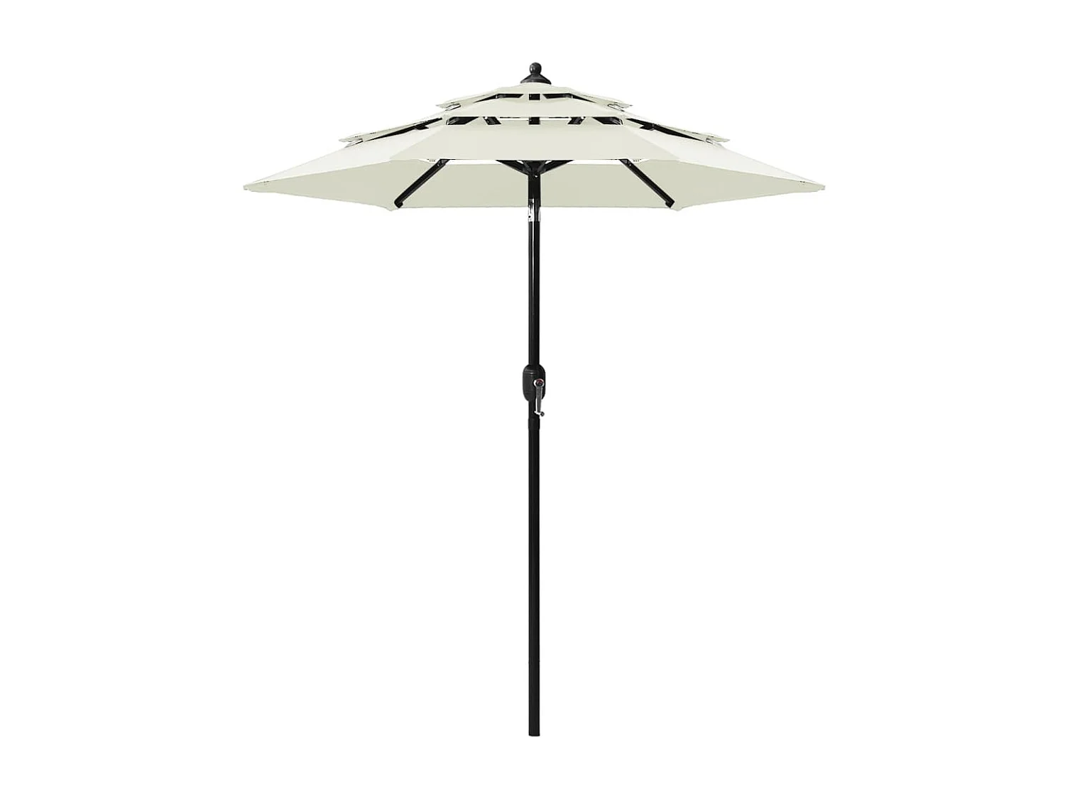 Parasol à 3 niveaux avec mât en aluminium Sable 2 m WVGQ5770
