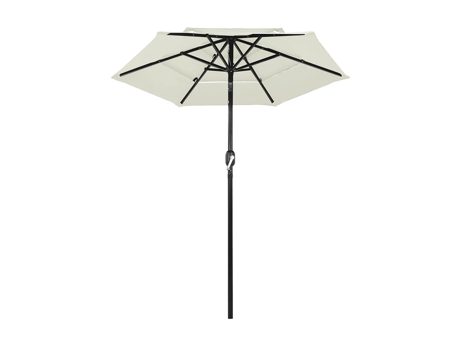 Parasol à 3 niveaux avec mât en aluminium Sable 2 m WVGQ5770