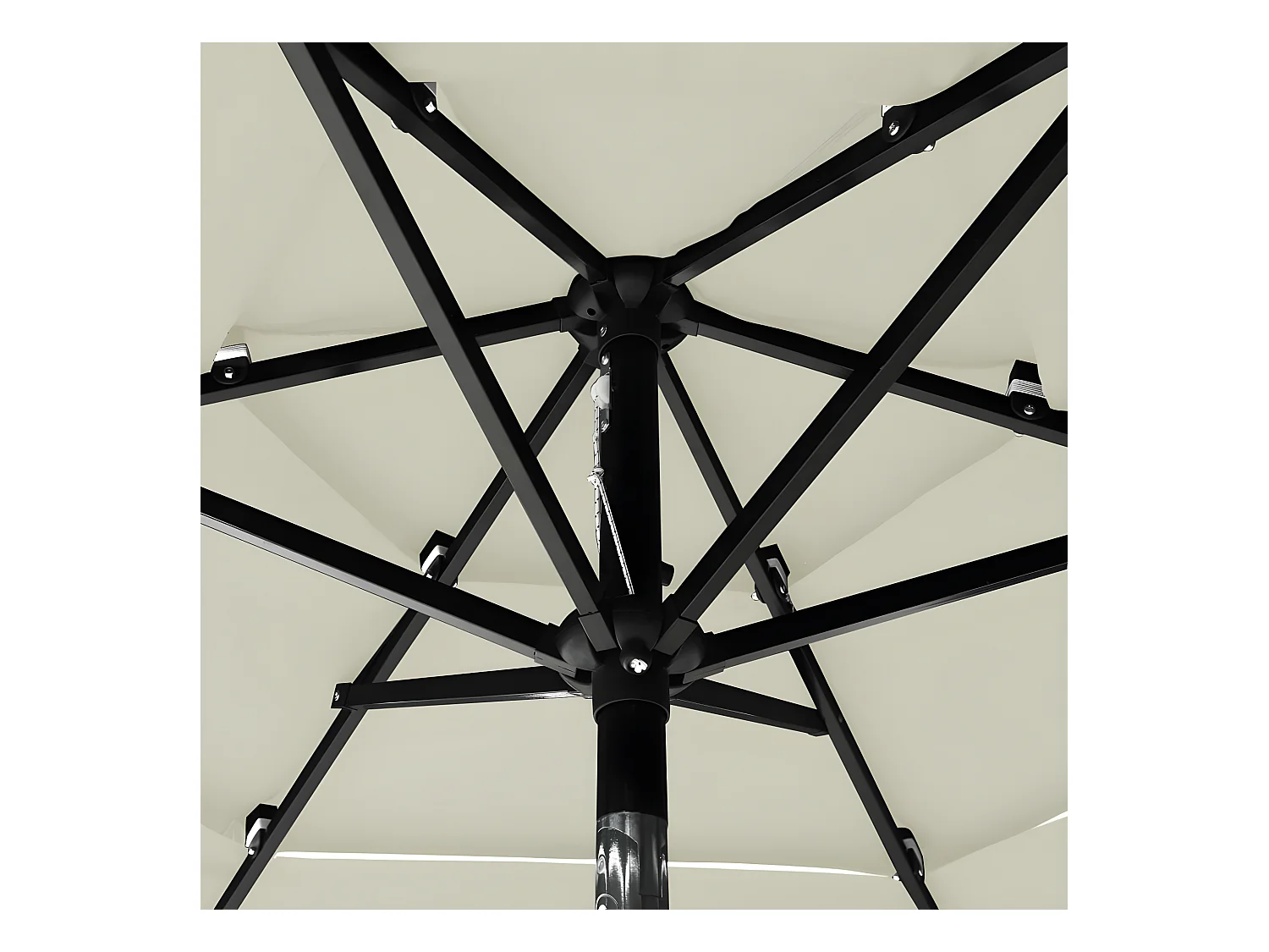 Parasol à 3 niveaux avec mât en aluminium Sable 2 m WVGQ5770