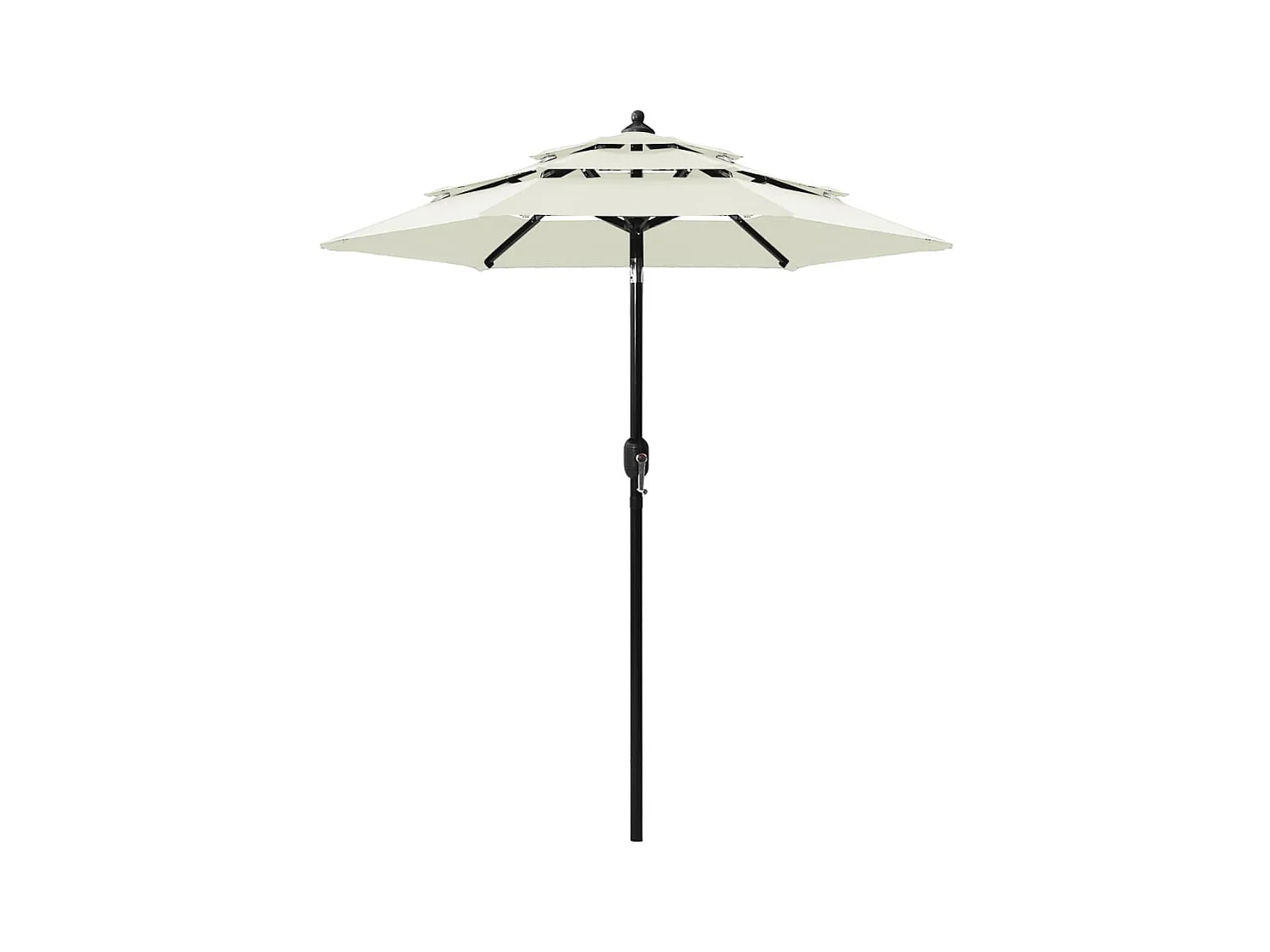 Parasol 3-laags met aluminium paal 2 m zandkleurig NL224827