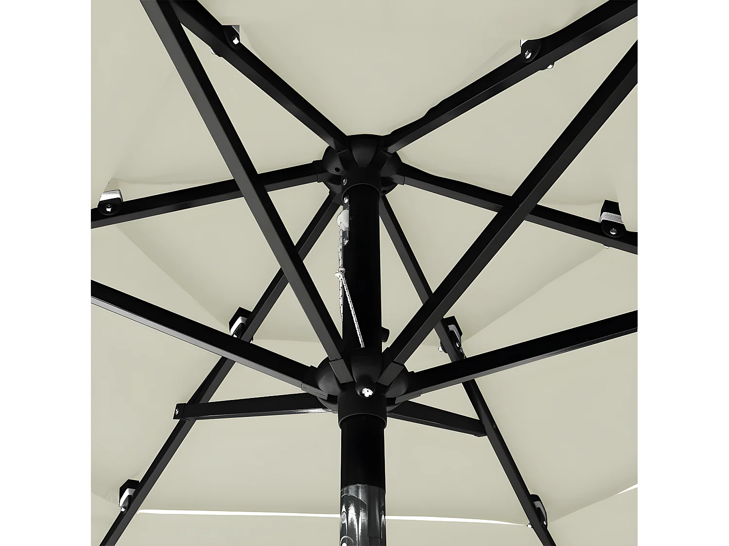 Guarda-sol de 3 camadas com poste de alumínio 2 m cor areia PT366022